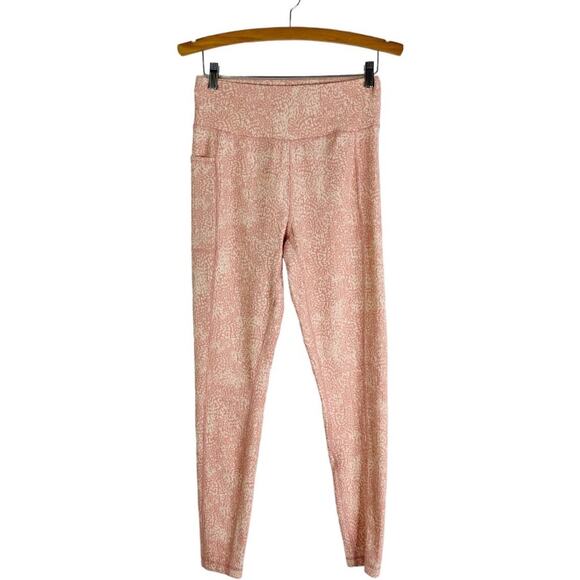 The Limited peach cream ribbed abstract high waisted ankle crop leggings medium - Picture 1 of 7